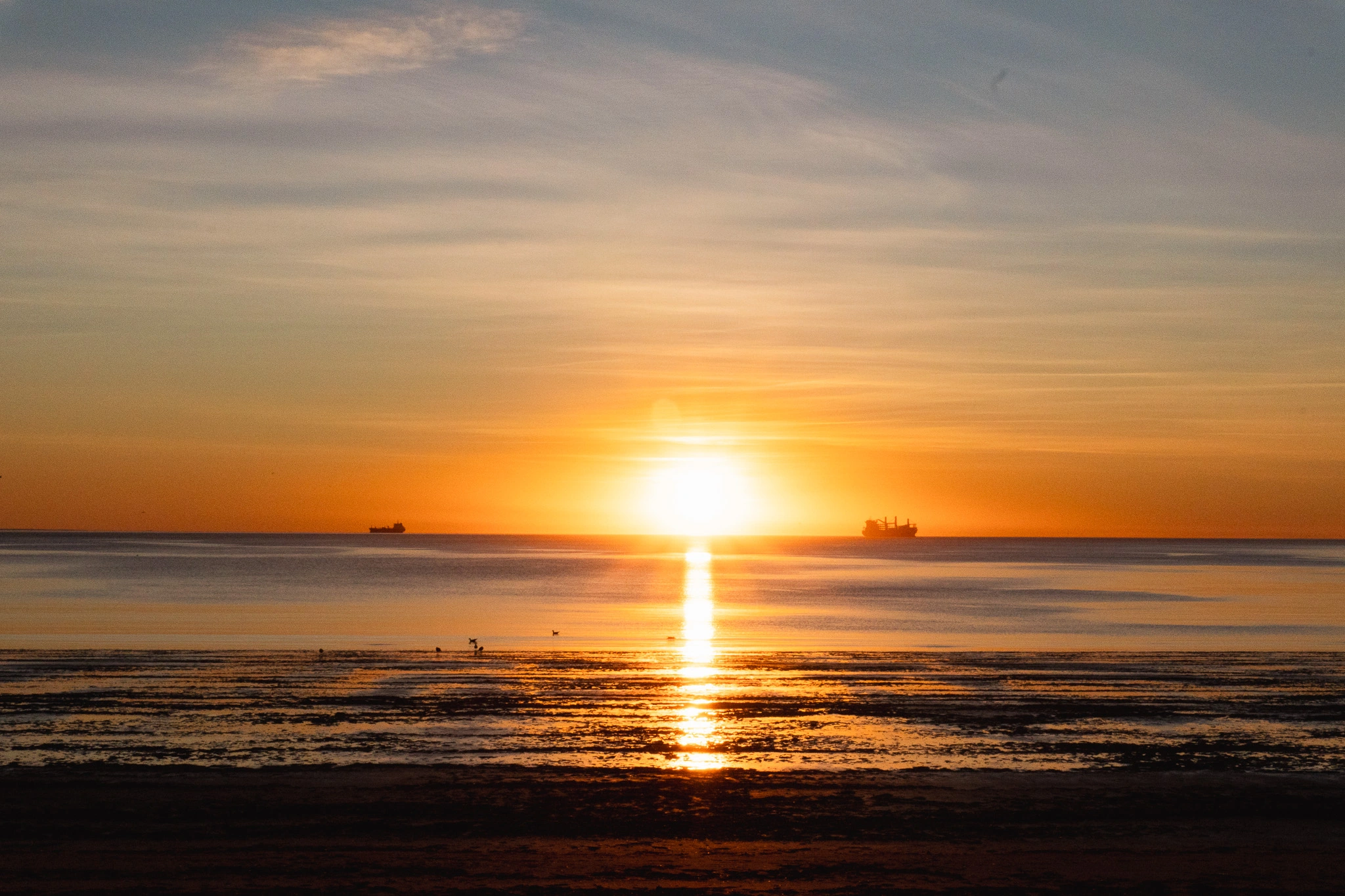 sunset ship